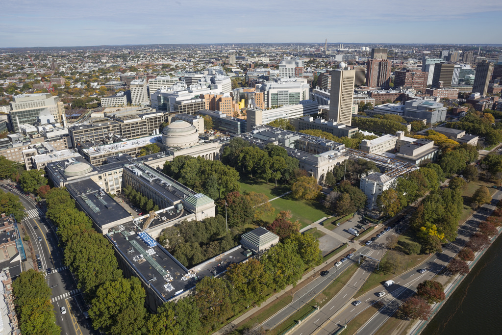 Aerial view of campus; Above Summit with Christopher Harting