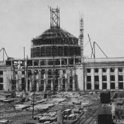 Construction of the Great Dome; courtesty of the MIT Libraries