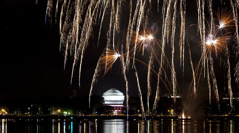 Fireworks over the Charles River